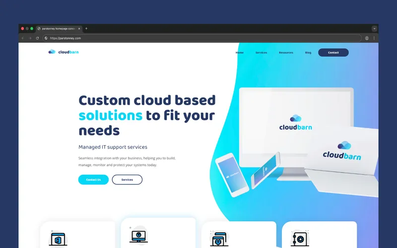 Cloudbarn business website design project by Bloxli in Devon