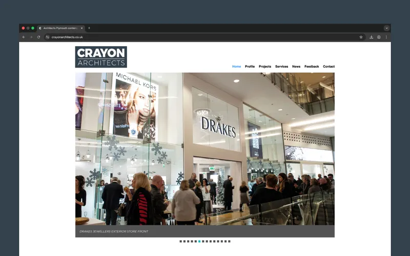 Crayon Architects website design project delivered by Bloxli in Plymouth