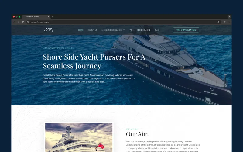 Shore Side Pursers WordPress web design project by Bloxli in Plymouth