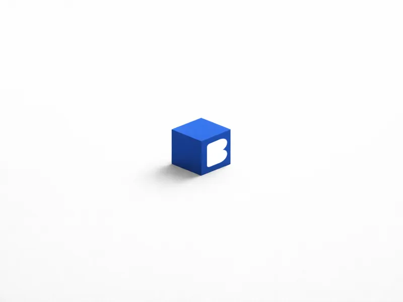 Blue 3D cube with the Bloxli logo symbolising simple, effective web design in Plymouth